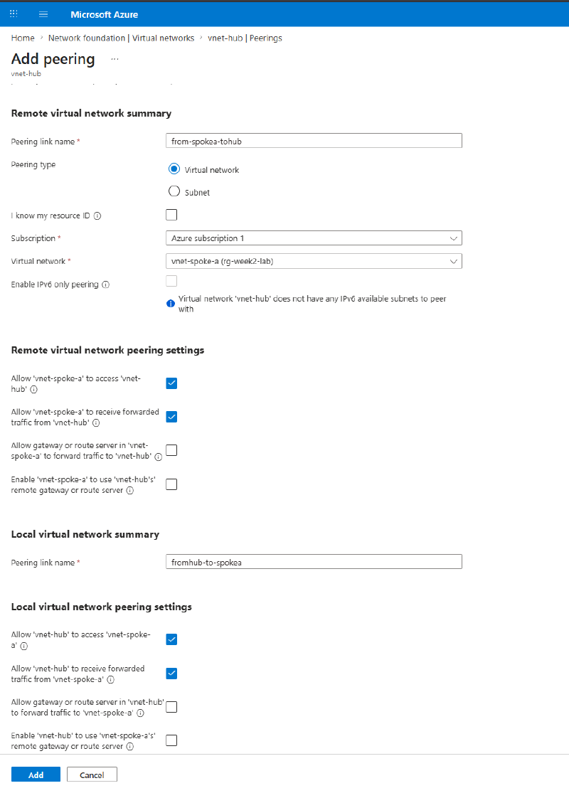 Add peering form for spoke-a with both direction names