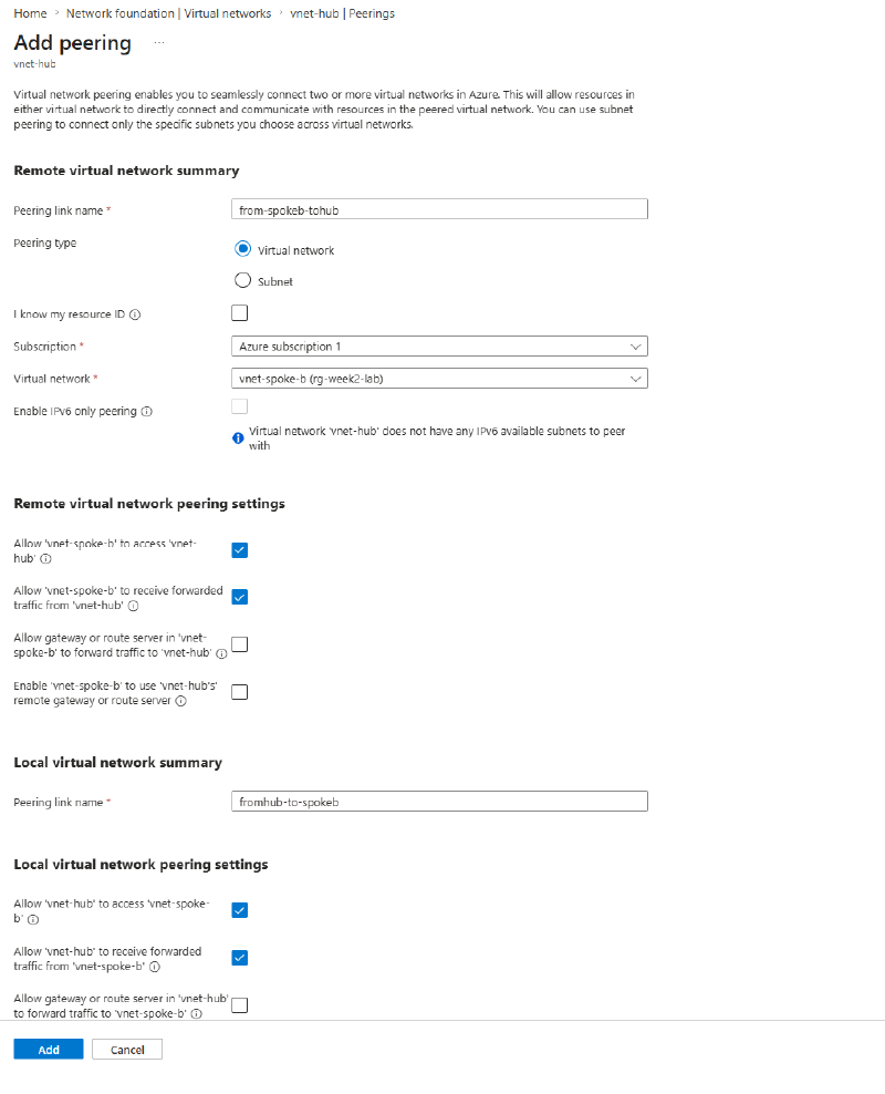 Add peering form for spoke-b