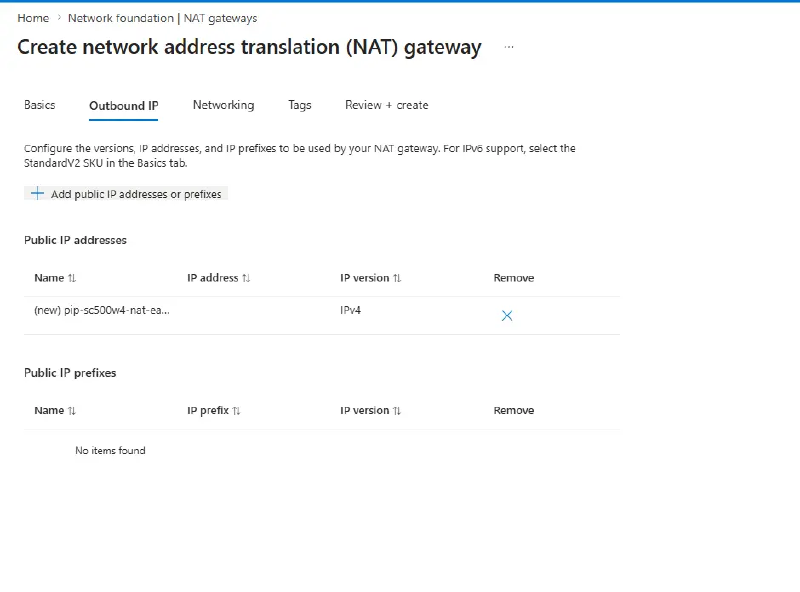 NAT gateway outbound IP