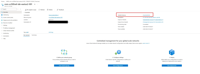 Network manager with SecurityAdmin as the only feature